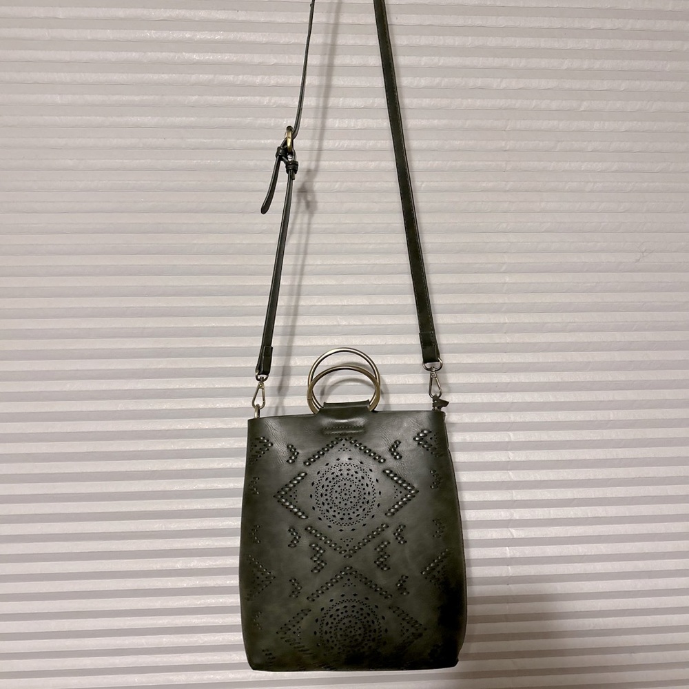 Like new Anthropologie Street Level Green Suede Detail Crossbody